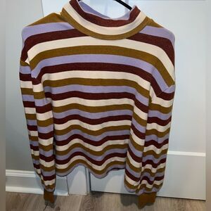 Madewell Striped Balloon Sleeved Sweater